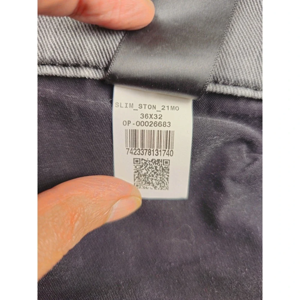 Mott And Bow Mens Stretch Slim Fit‎ Stone Gray Zipper Jeans Size 36x31.5